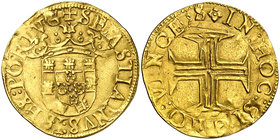 s/d. Portugal. Sebastián I (1557-1578). Lisboa. 1 escudo. (Gomes 57.04). 3,73 g. AU. Rara. MBC+.