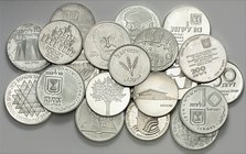 Israel. Lote de 34 monedas en plata, todas diferentes. A examinar. EBC/Proof.