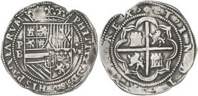s/d (hacia 1576-1578). Felipe II. Potosí. B (Juan Ballesteros Narváez). 8 reales. (Cal. 139, como Lima). 27,06 g. Muy redonda y bien acuñada, estilo t...