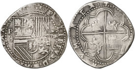 s/d (1578-1586). Felipe II. Potosí. B/?. 8 reales. (Cal. 139, como Lima) (Paoletti falta). 26,68 g. MBC.