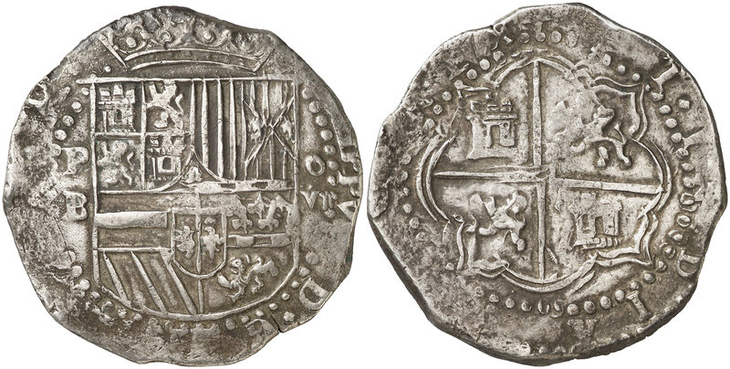 s/d (1578-1586). Felipe II. Potosí. B. 8 reales. (Cal. 139, como Lima) (Paoletti...