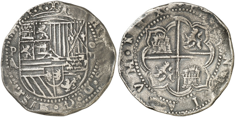 s/d (1586-1589). Felipe II. Potosí. A (Juan Álvarez de Reynaltes). 8 reales. (Ca...