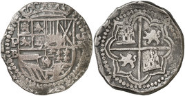 s/d. Felipe III. Potosí. B. 8 reales. (Cal. 121) (Paoletti 113). 27,16 g. Ordinal del rey visible. MBC+.