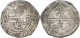 s/d (1612-1616). Felipe III. Potosí. Q. 8 reales. (Cal. 125) (Paoletti 132 sim). 27,26 g. MBC-.