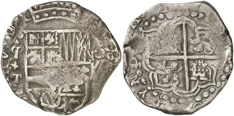 (16)20. Felipe III. Potosí. T. 8 reales. (Cal. 136 var) (Paoletti 158 sim). 26,9...