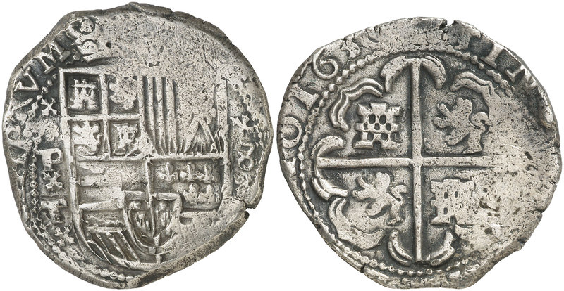 1630. Felipe IV. Potosí. T. 8 reales. (Cal. 472) (Paoletti 187). 26,65 g. Fecha ...