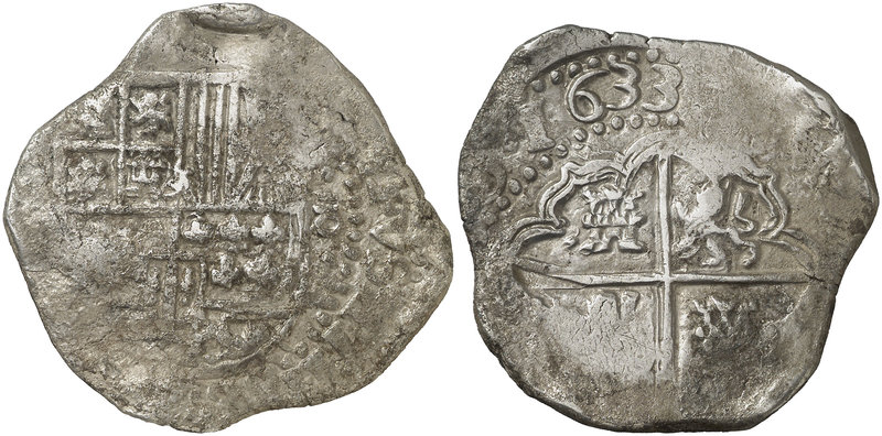 1633. Felipe IV. Potosí. (T). 8 reales. (Cal. 475) (Paoletti 191). 26,86 g. Ordi...
