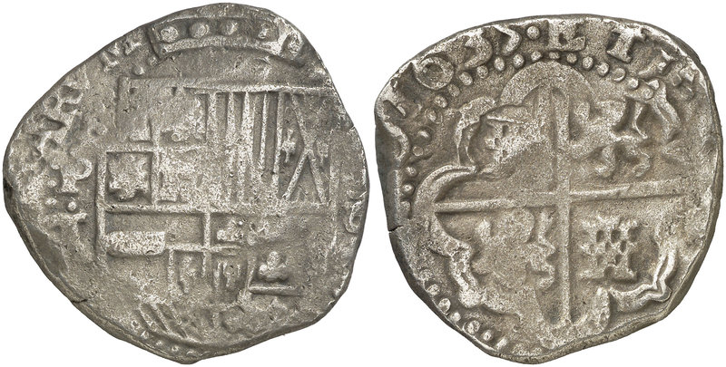 1635. Felipe IV. Potosí. T. 8 reales. (Cal. 477) (Paoletti 196). 25,74 g. Fecha ...