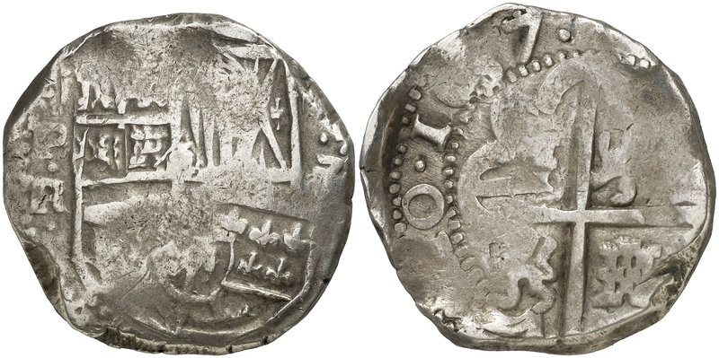 1637. Felipe IV. Potosí. TR (Pedro Treviño). 8 reales. (Cal. 480) (Paoletti 205)...