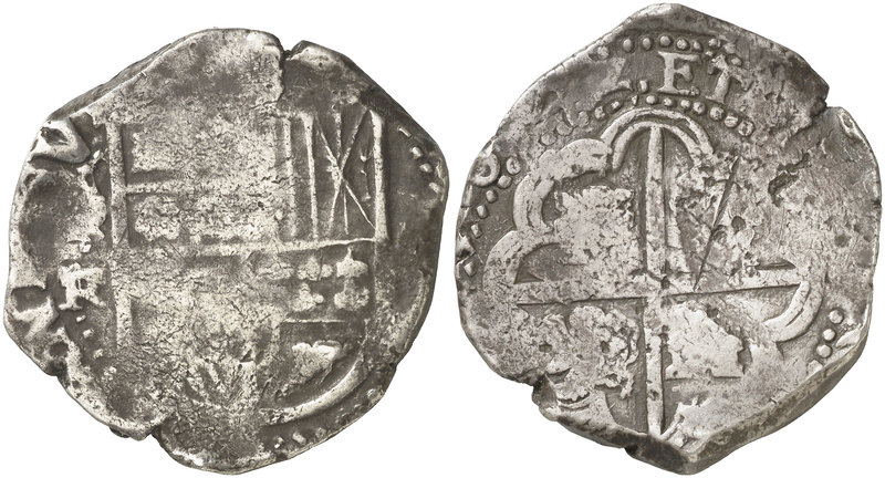 1642. Felipe IV. Potosí. FR/TR. 8 reales. (Cal. 487 var) (Paoletti falta). 26,47...
