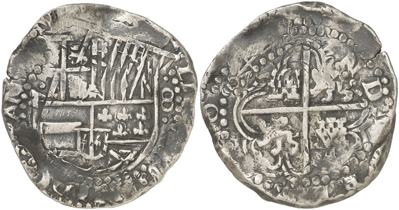 1644. Felipe IV. Potosí. T (Juan Ximénez de Tapia) 3r período. 8 reales. (Cal. 4...