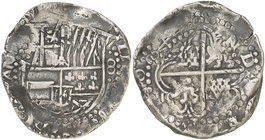 1644. Felipe IV. Potosí. T (Juan Ximénez de Tapia) 3r período. 8 reales. (Cal. 491) (Paoletti 222). 26,42 g. Buen ejemplar. Rara. MBC+.