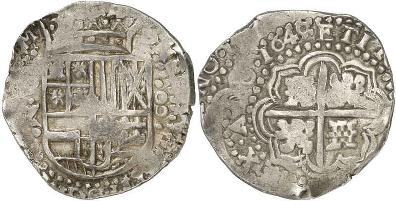 1649. Felipe IV. Potosí. Z/R. 8 reales. (Cal. 508 var) (Paoletti falta). 27,60 g...