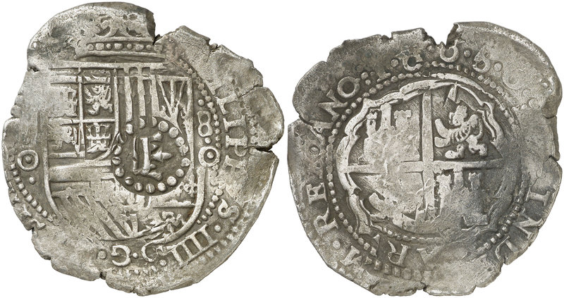 1650. Felipe IV. Potosí. . 8 reales. (Cal. 509 var) (Paoletti 243). 26,29 g. Cif...
