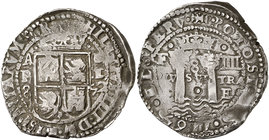 1652. Felipe IV. Potosí. E. 8 reales. (Cal. 405, mismo ejemplar) (Lázaro 119) (Paoletti 255 (tipo III de Mc Lean)). 27,27 g. Redonda. Tipo "real". Muy...