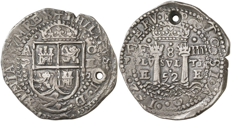 1652. Felipe IV. Potosí. E. 8 reales. (Cal. 404) (Lázaro A128, mismo ejemplar) (...