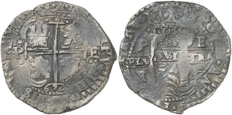 1654. Felipe IV. Potosí. E. 8 reales. (Cal. 438) (Paoletti 268). 25,81 g. Doble ...