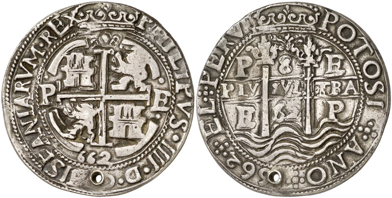 1662. Felipe IV. Potosí. E. 8 reales. (Cal. 426) (Lázaro 168, mismo ejemplar). 2...