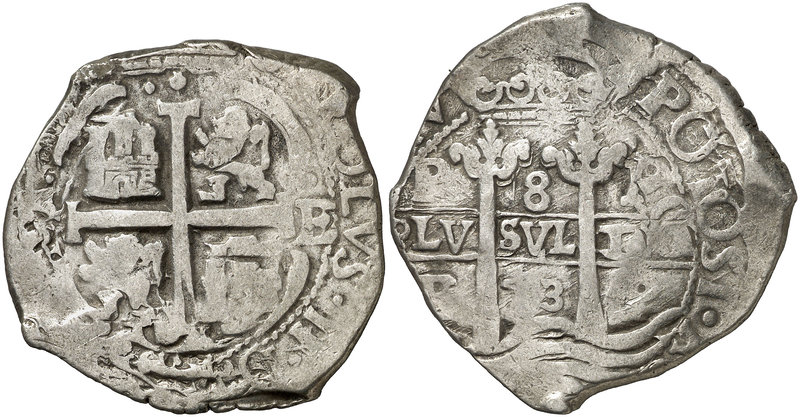 1673. Carlos II. Potosí. E. 8 reales. (Cal. 348) (Paoletti 302). 25,76 g. Esta f...