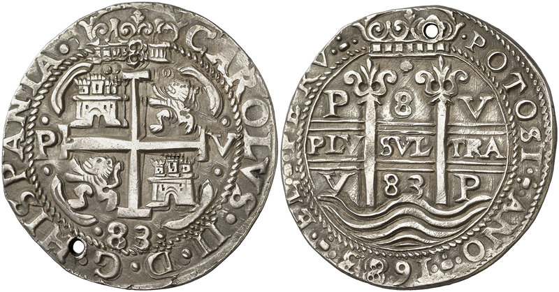 1683. Carlos II. Potosí. V. 8 reales. (Cal. 319) (Lázaro 211, mismo ejemplar). 2...