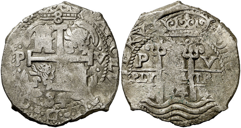1684. Carlos II. Potosí. V. 8 reales. (Cal. 366) (Paoletti 318). 27,29 g. Doble ...