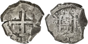 1711. Felipe V. Potosí. Y. 8 reales. (Cal. 871) (Paoletti 352). 26,84 g. Doble fecha. BC/MBC-.