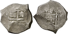 1713. Felipe V. Potosí. Y. 8 reales. (Cal. 873) (Paoletti 354). 26,92 g. BC+.