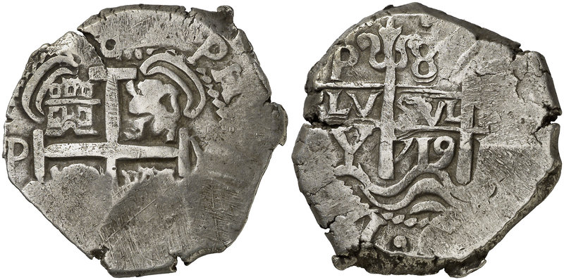 1719. Felipe V. Potosí. Y. 8 reales. (Cal. 879) (Paoletti 360). 27,19 g. Doble f...