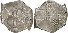 1726. Luis I. Potosí. Y. 8 reales. (Cal. 25) (Paoletti 367). 26,99 g. Doble fecha. Muy rara con el nombre completo y el ordinal. MBC+.