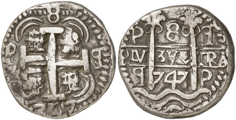 1747. Fernando VI. Potosí. q. 8 reales. (Cal. 347) (Lázaro A310, mismo ejemplar)...