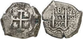 1750. Fernando VI. Potosí. q. 8 reales. (Cal. 360) (Paoletti 403). 27,02 g. MBC-.