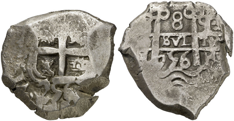 1756. Fernando VI. Potosí. q. 8 reales. (Cal. 373) (Paoletti 409). 27,03 g. Dobl...