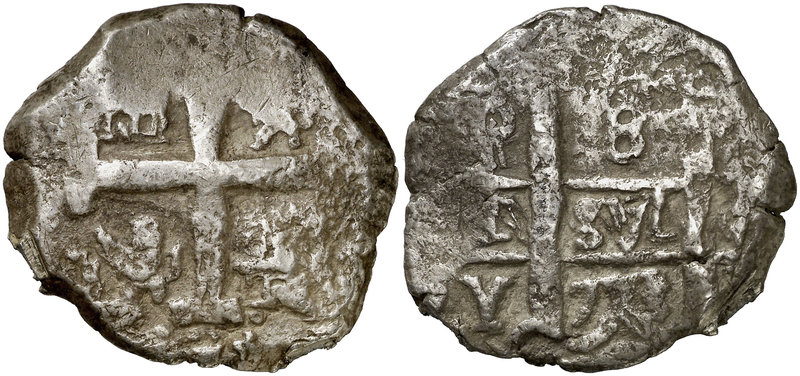 1773. Carlos III. Potosí. Y. 8 reales. (Cal. falta) (Paoletti ¿452?). 25,65 g. E...