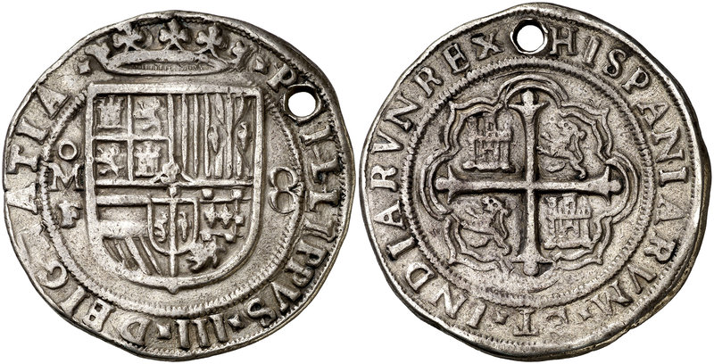 s/d (1598-1606). Felipe III. México. F. 8 reales. (Cal. 84) (Lázaro 32, mismo cu...