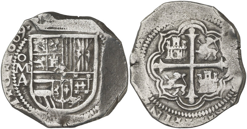 1609. Felipe III. México. A. 8 reales. (Cal. 90). 27,30 g. Limpiada. Muy escasa....