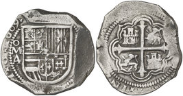 1609. Felipe III. México. A. 8 reales. (Cal. 90). 27,30 g. Limpiada. Muy escasa. (MBC).