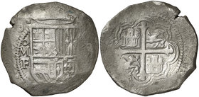 1610. Felipe III. México. F. 8 reales. (Cal. 101). 26,28 g. Corrosiones limpiadas. Escasa. MBC-.