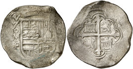 1612/1. Felipe III. México. F. 8 reales. (Cal. 104). 27,53 g. Rara. MBC.