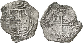 1620. Felipe III. México. D. 8 reales. (Cal. 117). 25,90 g. La leyenda del reverso empieza por ISP. Rara con todos los datos visibles, incluido el ord...