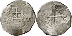 1621. Felipe IV. México. D. 8 reales. (Cal. 308). 26,97 g. Ordinal del rey no visible, podría corresponder a Felipe IV. Rara. BC+.