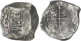 1636. Felipe IV. México. P. 8 reales. (Cal. 331). 24,42 g. Procedente de un naufragio. Corrosiones marinas. Rara. BC+.