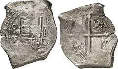 1649. Felipe IV. México. P. 8 reales. (Cal. 349). 24,90 g. Procedente de naufragio, leves corrosiones marinas. Rara. (MBC).