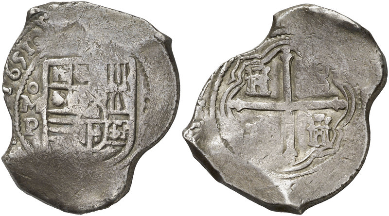 1651/0. Felipe IV. México. P. 8 reales. (Cal. 351 var) (Kr. no reseña la rectifi...