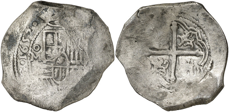 1652. Felipe IV. México. P. 8 reales. (Cal. 356). 25,86 g. Procedente de naufrag...