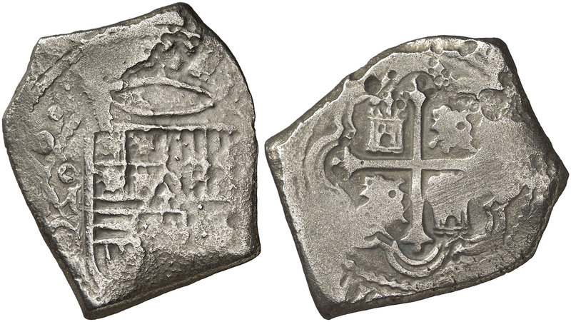 (16)76. Carlos II. México. G. 8 reales. (Cal. 276). 21,63 g. Oxidaciones marinas...