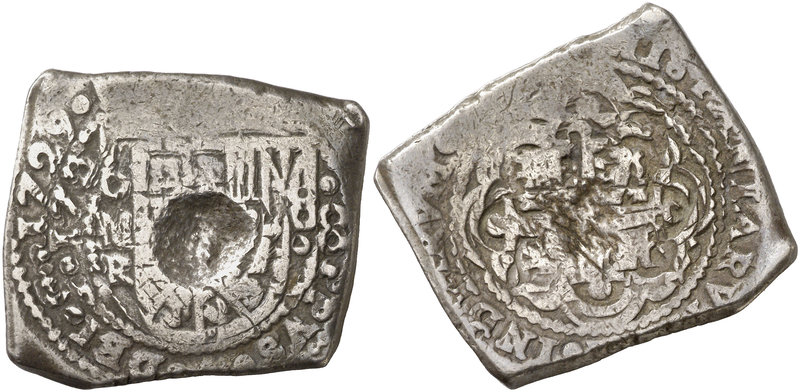 1729. Felipe V. México. R. 8 reales. (Cal. 754). 27,22 g. Curiosa doble acuñació...