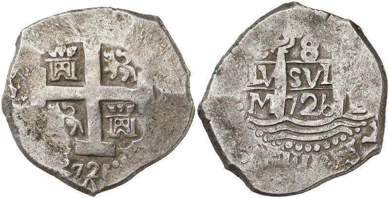 1726. Felipe V. Lima. M. 8 reales. (Cal. 14 de Luis I). 27,21 g. Ordinal del rey...