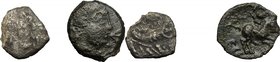 Celtic World. Belgic and Cisalpine Gaul. Multiple lot of two (2) unclassified coins: Insubres (?), AR Drachm imitating Massalia; Veliocasses (?), AE 1...