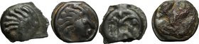 Celtic World. Northwest Gaul, Senones. Multiple lot of two (2) unclassified Potin Units, c. 100-50 BC. Potin. About VF:VF.
