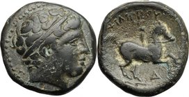 Continental Greece. Kings of Macedon. Philip II (359-336 BC). AE 17 mm. Uncertain mint in Macedon. D/ Diademed head of Apollo right. R/ ΦΙΛΙΠΠΟΥ. Yout...